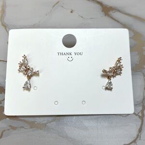 Crystal dainty gold earrings